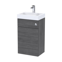 Nuie Athena 2 In 1 500mm Basin & Wc Unit Contemporary Anthracite Woodgrain MFC Textured Woodgrain 890x503x360mm - JJ Building Materials