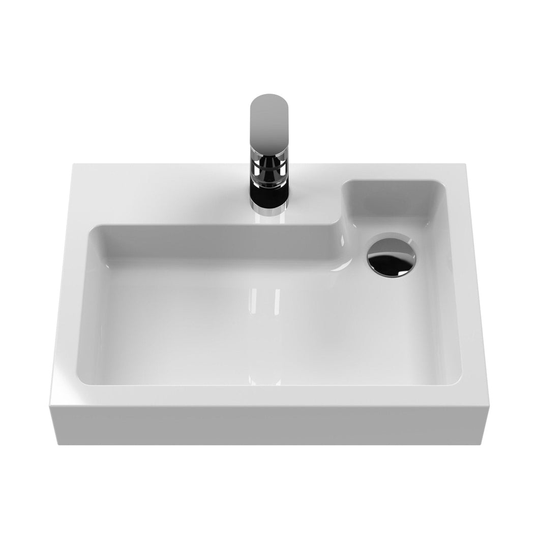 Nuie Athena 2 In 1 500mm Basin & Wc Unit Contemporary Anthracite Woodgrain MFC Textured Woodgrain 890x503x360mm - JJ Building Materials