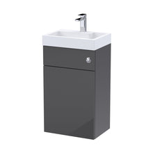 Nuie Athena 2 In 1 500mm Basin & Wc Unit Contemporary Gloss Grey MFC Gloss 800x500x355mm - JJ Building Materials