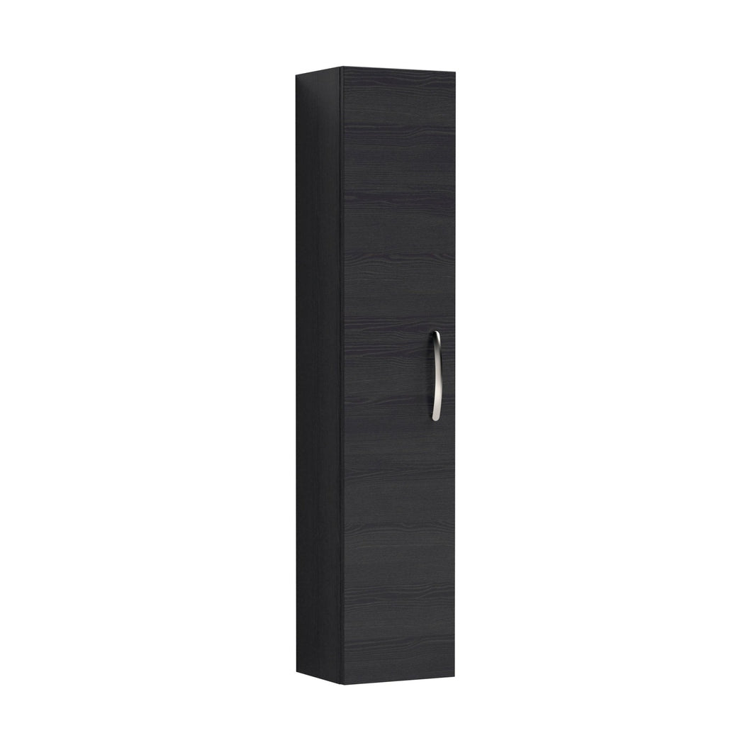 Nuie Athena 300mm Tall Unit (1 Door) Contemporary Charcoal Black MFC Textured Woodgrain 1433x300x235mm - JJ Building Materials