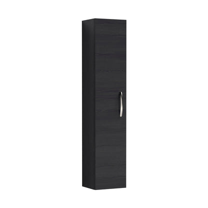 Nuie Athena 300mm Tall Unit (1 Door) Contemporary Charcoal Black MFC Textured Woodgrain 1433x300x235mm - JJ Building Materials