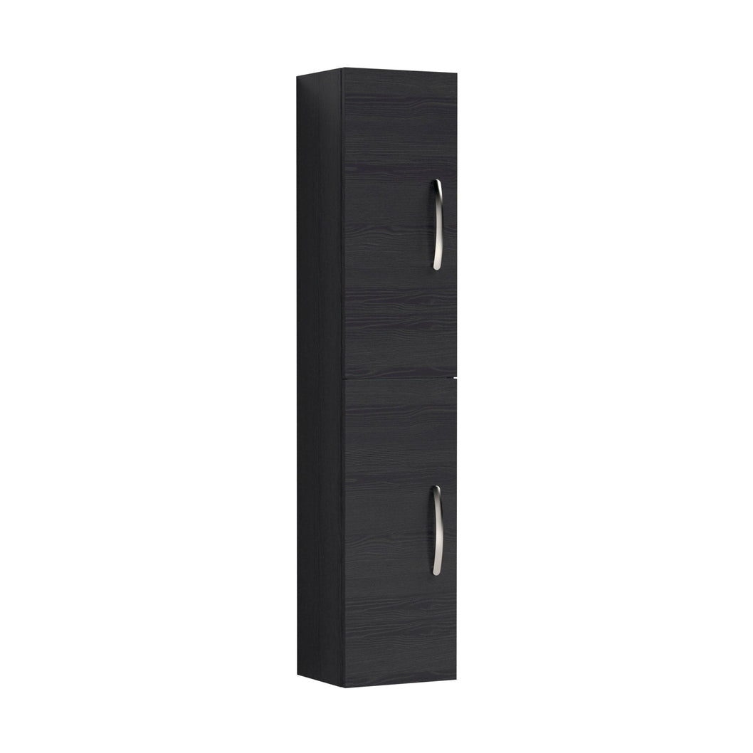 Nuie Athena 300mm Tall Unit (2 Door) Contemporary Charcoal Black MFC Textured Woodgrain 1433x300x235mm - JJ Building Materials