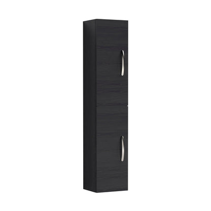 Nuie Athena 300mm Tall Unit (2 Door) Contemporary Charcoal Black MFC Textured Woodgrain 1433x300x235mm - JJ Building Materials