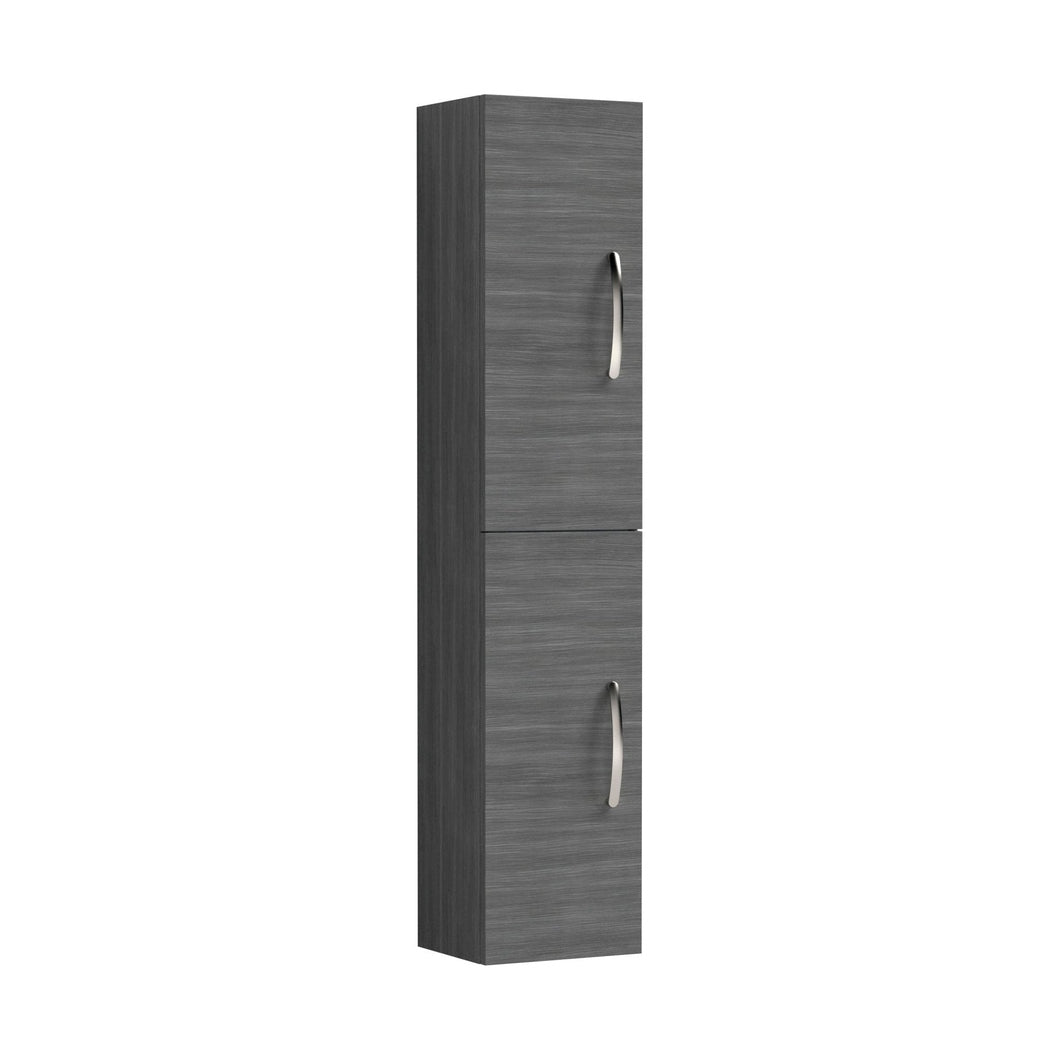Nuie Athena 300mm Tall Unit (2 Door) Contemporary Graphite Grey Woodgrain MFC Textured Woodgrain 1433x300x235mm - JJ Building Materials