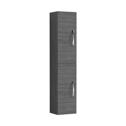 Nuie Athena 300mm Tall Unit (2 Door) Contemporary Graphite Grey Woodgrain MFC Textured Woodgrain 1433x300x235mm - JJ Building Materials