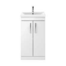 Nuie Athena 500mm Floor Standing Vanity With Basin 1 Contemporary Gloss White MFC 905x510x390mm - JJ Building Materials
