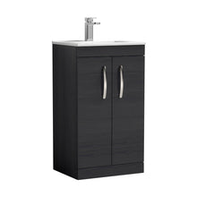 Nuie Athena 500mm Floor Standing Vanity With Basin 2 Contemporary Charcoal Black MFC 883x505x395mm - JJ Building Materials