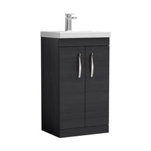 Nuie Athena 500mm Floor Standing Vanity With Basin 3 Contemporary Charcoal Black MFC 915x510x390mm - JJ Building Materials