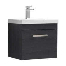 Nuie Athena 500mm Wall Hung Vanity With Basin 1 Contemporary Charcoal Black MFC 470x510x390mm - JJ Building Materials