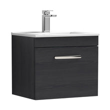 Nuie Athena 500mm Wall Hung Vanity With Basin 2 Contemporary Charcoal Black MFC 448x505x395mm - JJ Building Materials