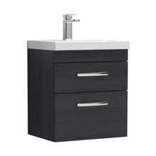 Nuie Athena 500mm Wall Hung Vanity With Basin 3 Contemporary Charcoal Black MFC 589x510x390mm - JJ Building Materials