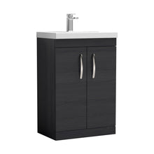 Nuie Athena 600mm Floor Standing Vanity With Basin 1 Contemporary Charcoal Black MFC 905x610x390mm - ATH026A - JJ Building Materials