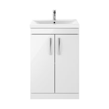 Nuie Athena 600mm Floor Standing Vanity With Basin 1 Contemporary Gloss White MFC 905x610x390mm - ATH027A - JJ Building Materials