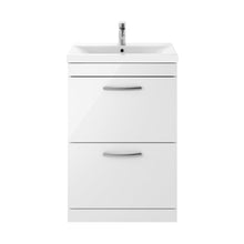 Nuie Athena 600mm Floor Standing Vanity With Basin 1 Contemporary Gloss White MFC 905x610x390mm - ATH034A - JJ Building Materials