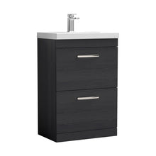 Nuie Athena 600mm Floor Standing Vanity With Basin 3 Contemporary Charcoal Black MFC 915x610x390mm - ATH033D - JJ Building Materials