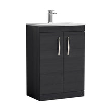 Nuie Athena 600mm Floor Standing Vanity With Basin 4 Contemporary Charcoal Black MFC 895x610x390mm - ATH026G - JJ Building Materials