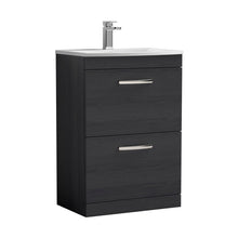 Nuie Athena 600mm Floor Standing Vanity With Basin 4 Contemporary Charcoal Black MFC 895x610x390mm - ATH033G - JJ Building Materials