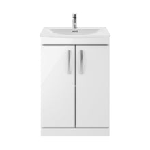 Nuie Athena 600mm Floor Standing Vanity With Basin 4 Contemporary Gloss White MFC 895x610x390mm - ATH027G - JJ Building Materials