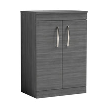 Nuie Athena 600mm Floor Standing Vanity With Worktop Contemporary Anthracite Woodgrain MFC Textured Woodgrain 883x605x390mm - ATH025W - JJ Building Materials