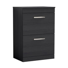 Nuie Athena 600mm Floor Standing Vanity With Worktop Contemporary Charcoal Black MFC Textured Woodgrain 883x605x390mm - ATH033W - JJ Building Materials