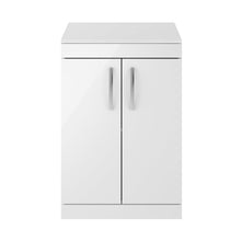 Nuie Athena 600mm Floor Standing Vanity With Worktop Contemporary Gloss White MFC Painted Gloss 883x605x390mm - ATH027W - JJ Building Materials
