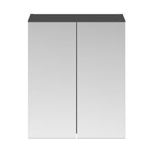 Nuie Athena 600mm Mirror Unit (50/50) Contemporary Gloss Grey MFC Painted Gloss 713x600x162mm - JJ Building Materials