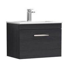 Nuie Athena 600mm Wall Hung Vanity With Basin 2 Contemporary Charcoal Black MFC 448x605x395mm - JJ Building Materials