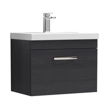 Nuie Athena 600mm Wall Hung Vanity With Basin 3 Contemporary Charcoal Black MFC 481x610x390mm - JJ Building Materials