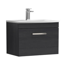 Nuie Athena 600mm Wall Hung Vanity With Basin 4 Contemporary Charcoal Black MFC 461x610x390mm - ATH040G - JJ Building Materials