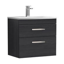 Nuie Athena 600mm Wall Hung Vanity With Basin 4 Contemporary Charcoal Black MFC 461x610x390mm - ATH047G - JJ Building Materials