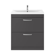 Nuie Athena 800mm Floor Standing Cabinet With Basin 1 Contemporary Gloss Grey MFC 905x810x390mm - JJ Building Materials