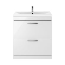 Nuie Athena 800mm Floor Standing Vanity With Basin 1 Contemporary Gloss White MFC 905x810x390mm - JJ Building Materials
