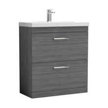 Nuie Athena 800mm Floor Standing Vanity With Basin 3 Contemporary Anthracite Woodgrain MFC 915x810x390mm - JJ Building Materials