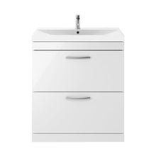 Nuie Athena 800mm Floor Standing Vanity With Basin 3 Contemporary Gloss White MFC 915x810x390mm - JJ Building Materials