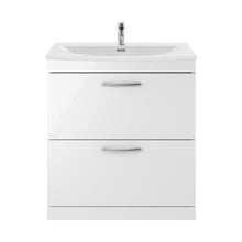 Nuie Athena 800mm Floor Standing Vanity With Basin 4 Contemporary Gloss White MFC 895x810x390mm - JJ Building Materials