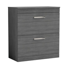 Nuie Athena 800mm Floor Standing Vanity With Worktop Contemporary Anthracite Woodgrain MFC Textured Woodgrain 883x805x390mm - JJ Building Materials