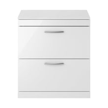 Nuie Athena 800mm Floor Standing Vanity With Worktop Contemporary Gloss White MFC Painted Gloss 883x805x390mm - JJ Building Materials