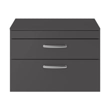 Nuie Athena 800mm Wall Hung Cabinet With Worktop Contemporary Gloss Grey MFC Painted Gloss 557x805x390mm - JJ Building Materials