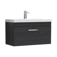 Nuie Athena 800mm Wall Hung Vanity With Basin 1 Contemporary Charcoal Black MFC 470x810x390mm - JJ Building Materials