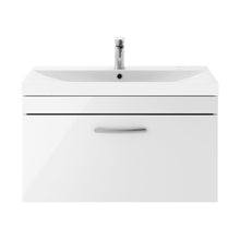 Nuie Athena 800mm Wall Hung Vanity With Basin 3 Contemporary Gloss White MFC 481x810x390mm - JJ Building Materials
