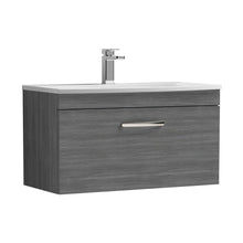 Nuie Athena 800mm Wall Hung Vanity With Basin 4 Contemporary Anthracite Woodgrain MFC 461x810x390mm - ATH060G - JJ Building Materials