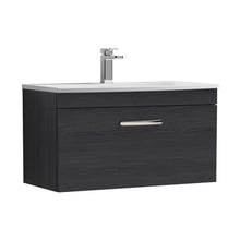 Nuie Athena 800mm Wall Hung Vanity With Basin 4 Contemporary Charcoal Black MFC 461x810x390mm - ATH061G - JJ Building Materials