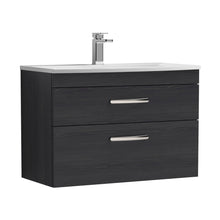 Nuie Athena 800mm Wall Hung Vanity With Basin 4 Contemporary Charcoal Black MFC 461x810x390mm - ATH068G - JJ Building Materials