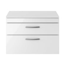 Nuie Athena 800mm Wall Hung Vanity With Worktop Contemporary Gloss White MFC Painted Gloss 556x805x390mm - JJ Building Materials