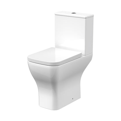 Nuie Ava Comfort Height Pan, Cistern & Seat Contemporary White Vitreous China 854x385x610mm - JJ Building Materials