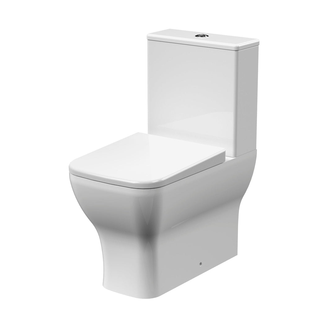 Nuie Ava Flush Rimless Pan, Cistern & Soft Close Seat Contemporary White Vitreous China 795x385x613mm - JJ Building Materials