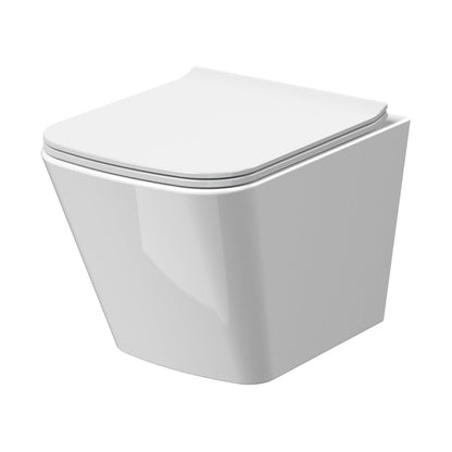 Nuie Ava Wall Hung Pan & Soft Close Seat Contemporary White Vitreous China 363x350x480mm - JJ Building Materials