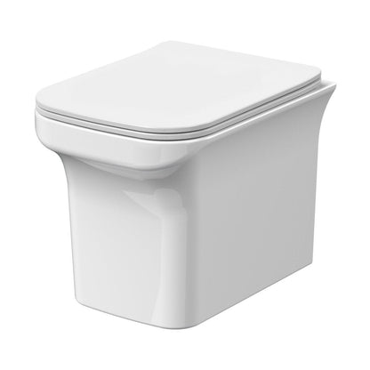 Nuie Ava Wall Hung Pan & Soft Close Seat Contemporary White Vitreous China 390x340x480mm - JJ Building Materials