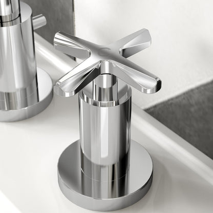 Nuie Aztec 3 Tap Hole Basin Mixer Contemporary Chrome Brass 190x130x175mm - JJ Building Materials