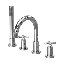 Nuie Aztec 4 Tap Hole Bath Mixer Contemporary Chrome Brass 236x345x207mm - JJ Building Materials